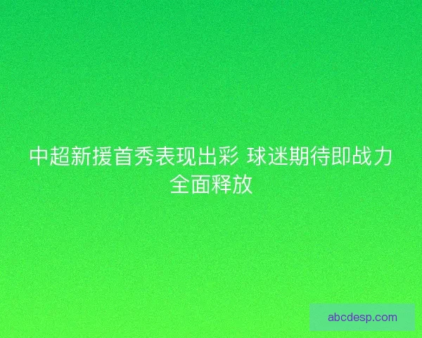 中超新援首秀表现出彩 球迷期待即战力全面释放 中超新援首秀表现出彩 球迷期待即战力全面释放